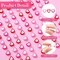 Heart Spacer Beads 600 Pcs 8mm Heart Shape Beads in 3 Colors Double Heart Beads Colorful Bright Looking Mixed Flat Loose Pony Beads 8mm with 1.8mm Hole for DIY Crafts Accessories